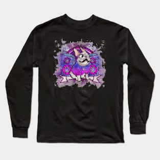 Musical French Bulldog Long Sleeve T-Shirt